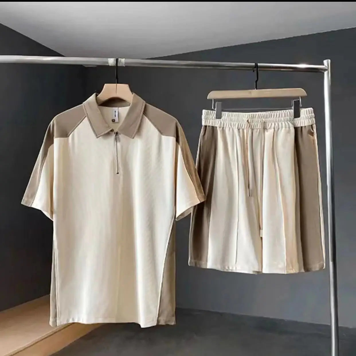 Ensemble Sportswear Homme - Polo Col & Short Élastique Korean