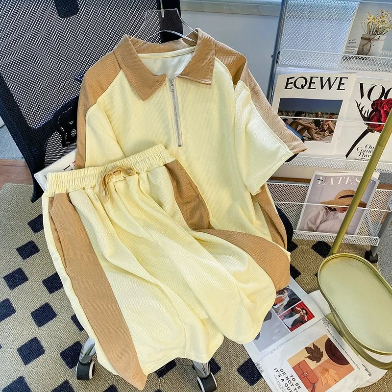 Ensemble Streetwear Homme - Polo Demi-Zip & Short Waffle