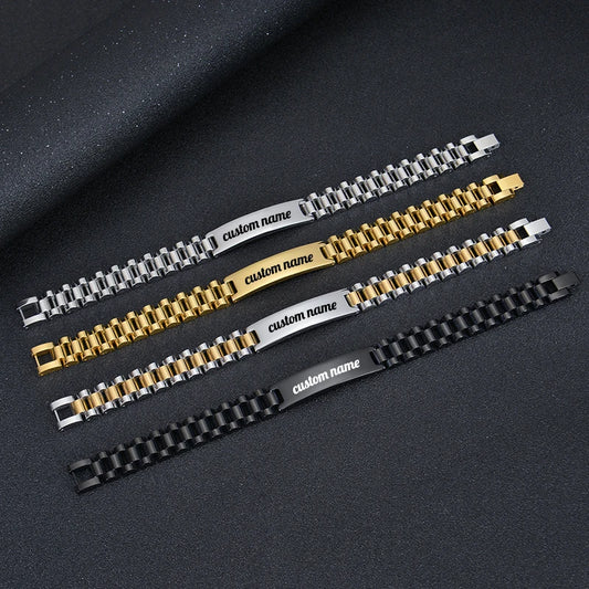 Bracelet ID Personnalisé - Acier Inoxydable Gravé