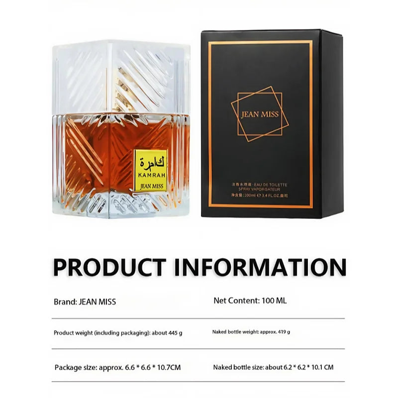 Premium Arabian Charm Pheromone Perfume Unisex Fougère Woody Cologne Long Lasting Romantic Fragrance Spray for Men & Women