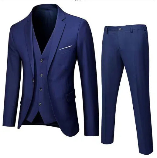 Costume Homme 3 Pièces Business - Blazer Gilet Pantalon