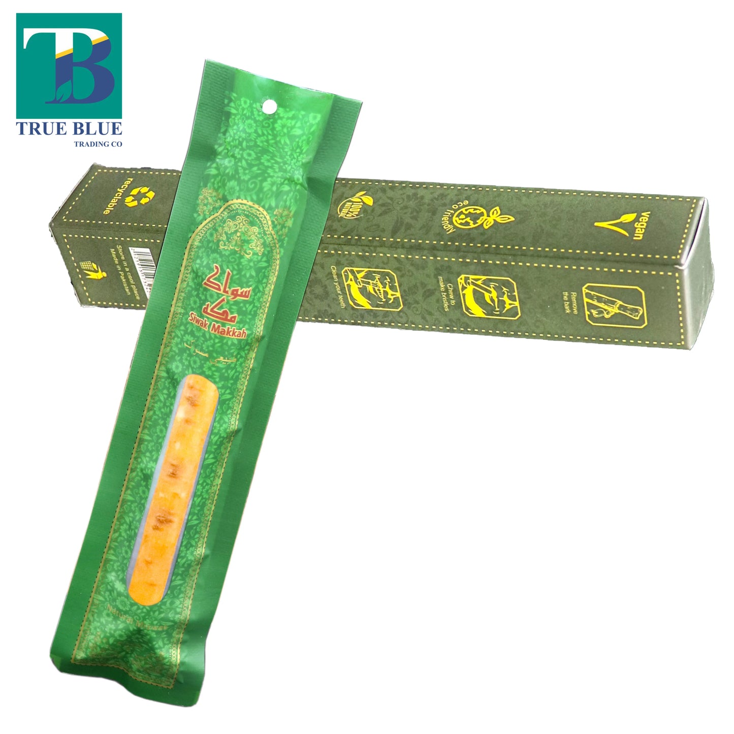 SIWAK MAKKAH Best Quality 1-Piece Box Miswak/Siwak/Sewak Hygienically Vacuum-Sealed Natural Root Kills Germs/Bacteria Teeth