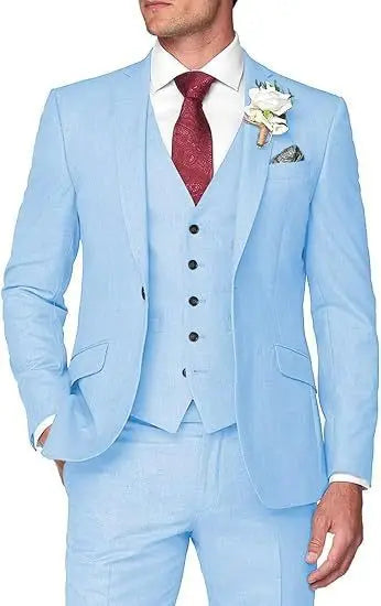 Wholesale European and American Foreign Trade Men's Suit Three-Piece Suit Slim Tuxedo Groom Groomsman Suit