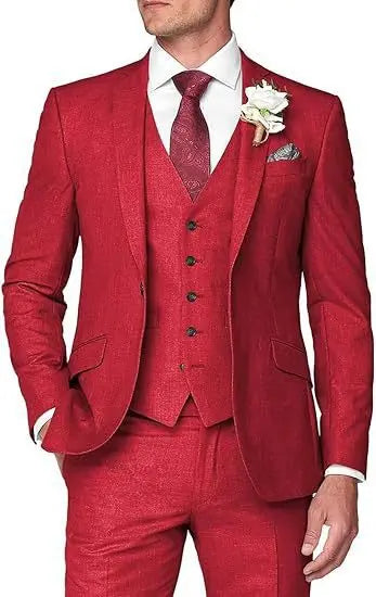 Wholesale European and American Foreign Trade Men's Suit Three-Piece Suit Slim Tuxedo Groom Groomsman Suit