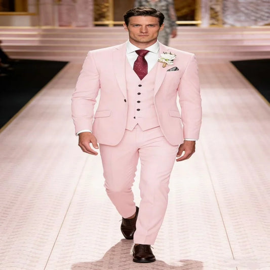 Wholesale European and American Foreign Trade Men's Suit Three-Piece Suit Slim Tuxedo Groom Groomsman Suit
