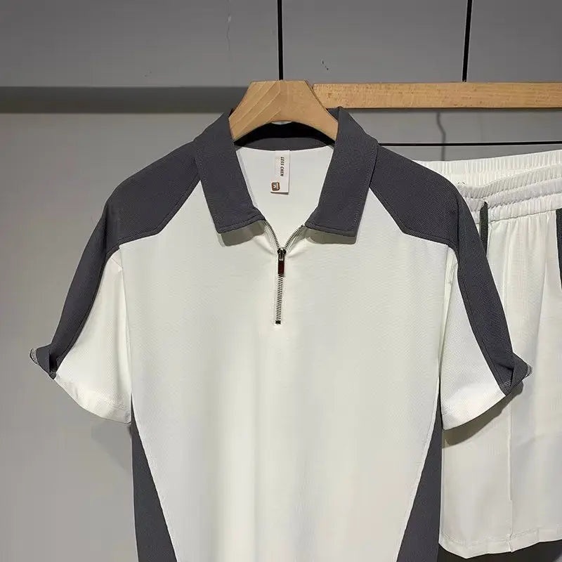Ensemble 2 Pièces Homme - Polo Color Block & Short Sport