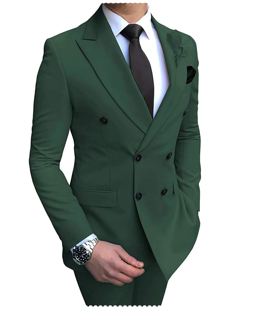 Costume Homme Beige 2 Pièces - Smoking Croisé Mariage