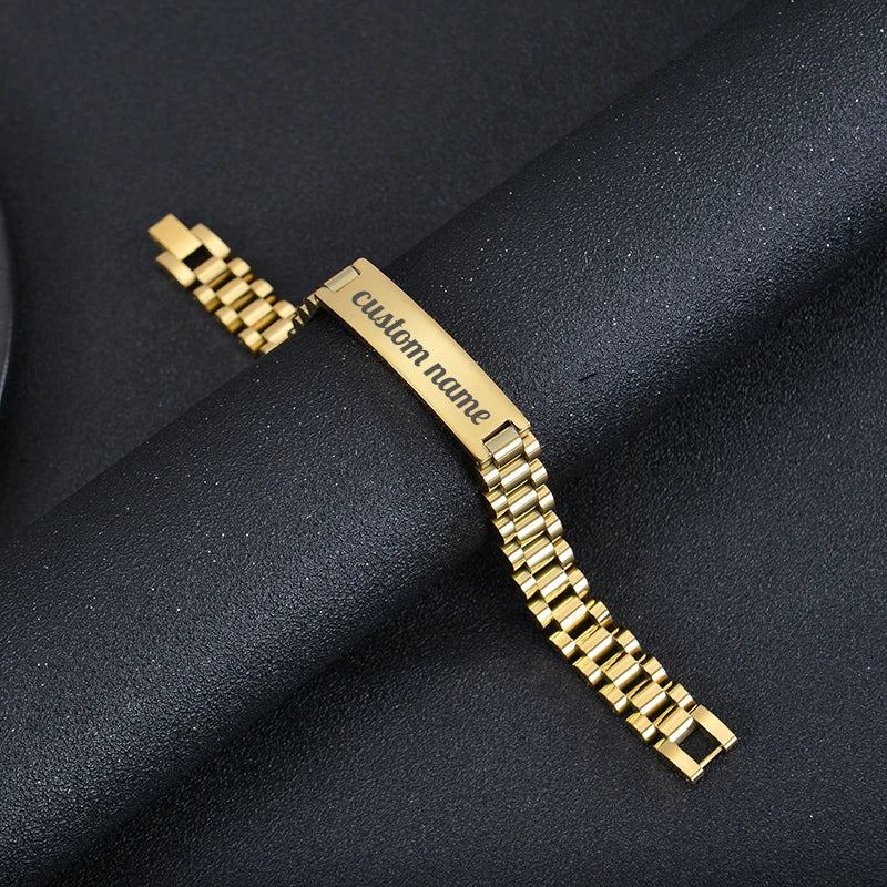 Bracelet ID Personnalisé - Acier Inoxydable Gravé