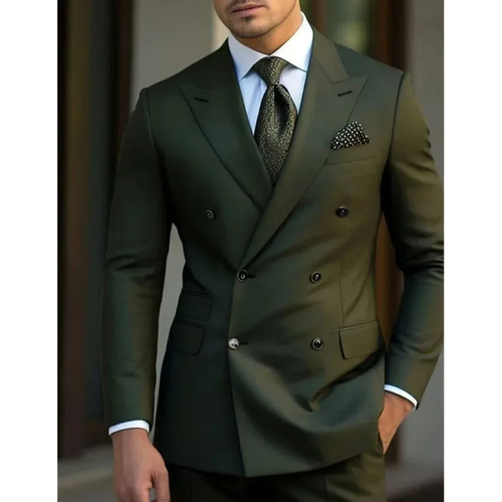 Costume Homme 2 Pièces Col Pointu - Mariage Été Plage