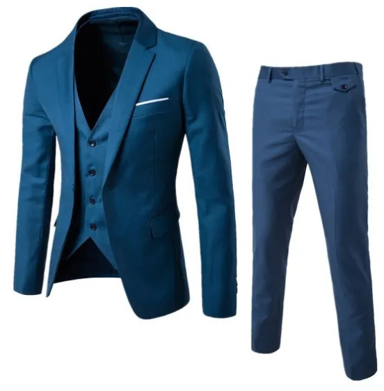 Costume Homme 3 Pièces Business - Blazer Gilet Pantalon
