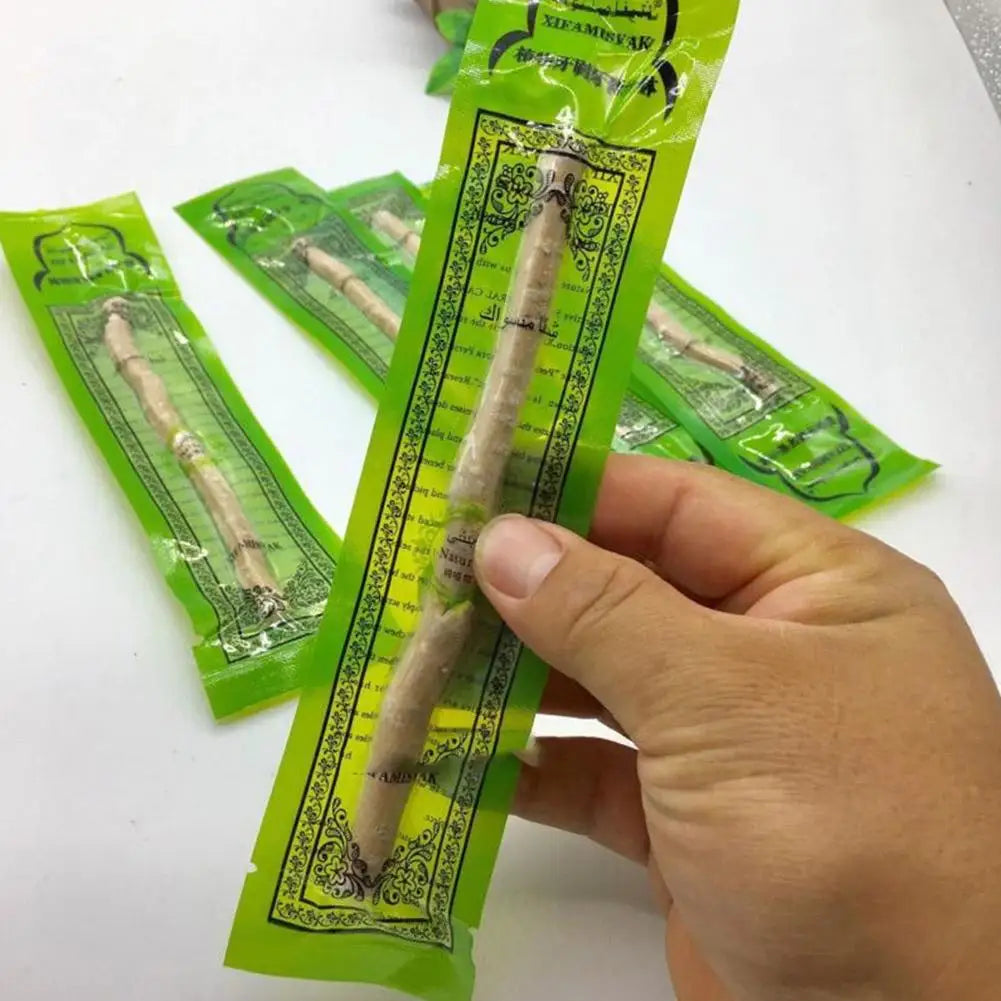 1PCS Portable Natural Miswak Toothbrush – Traditional Teeth Whitener & Manual Tooth Care Stick Fresher Breath for Travel