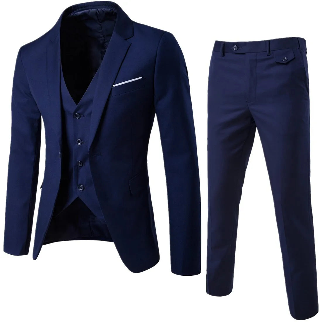 Costume Homme 3 Pièces Business - Blazer Gilet Pantalon