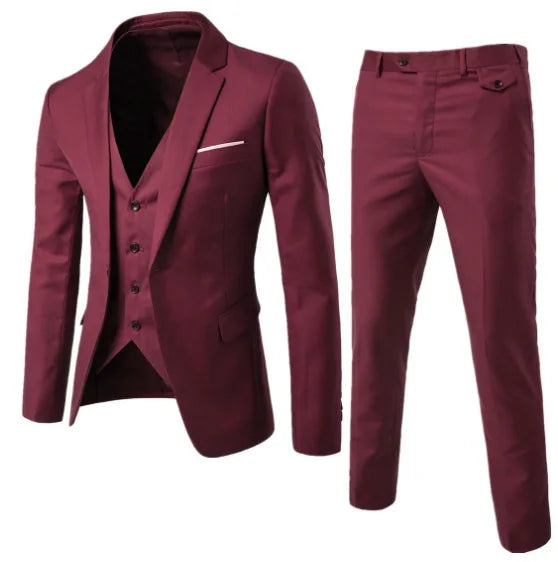 Costume Homme 3 Pièces - Blazer Gilet Pantalon Mariage