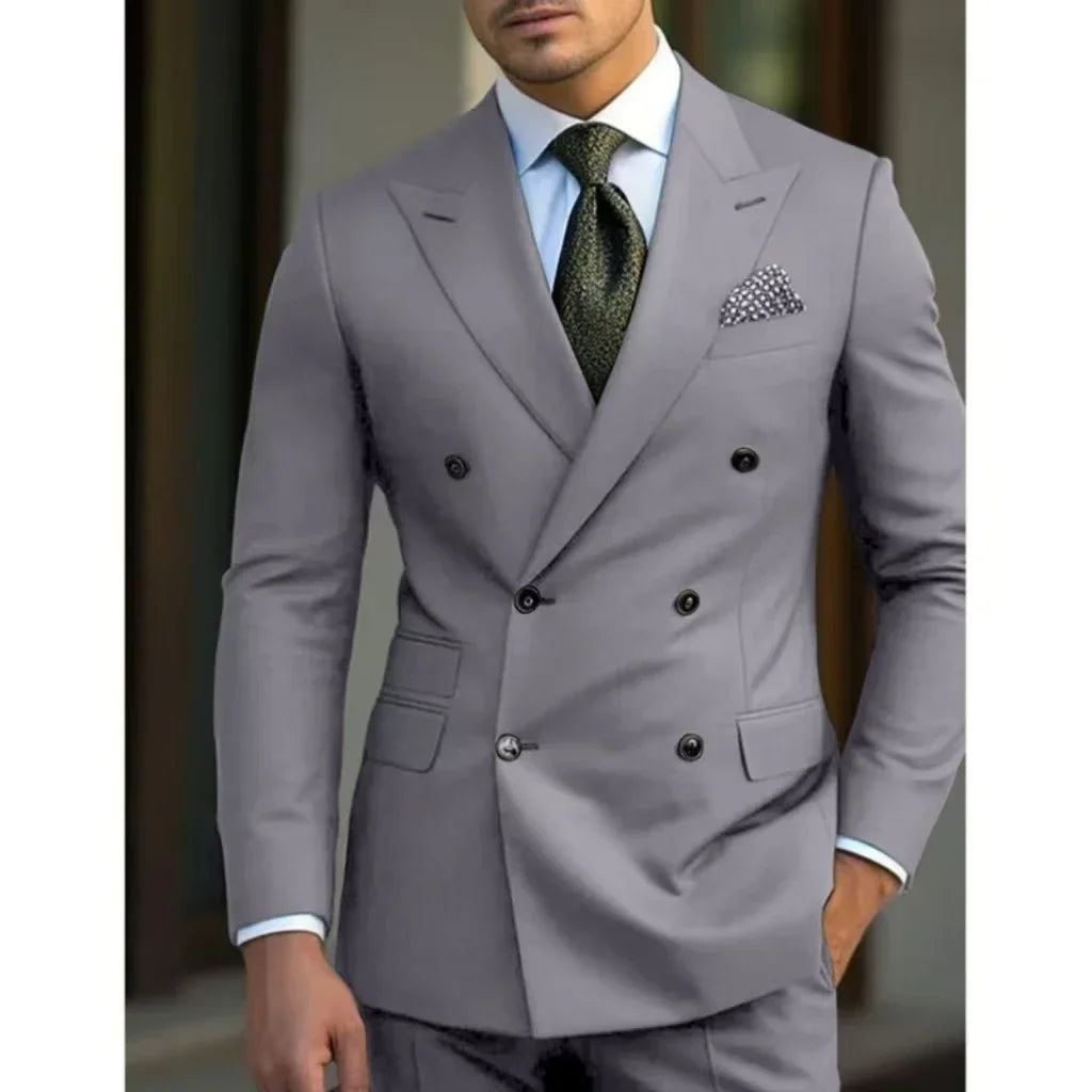 Costume Homme 2 Pièces Col Pointu - Mariage Été Plage