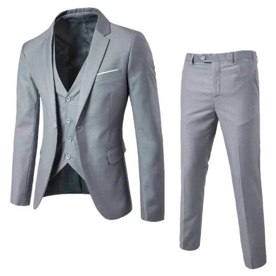 Costume Homme 3 Pièces Business - Blazer Gilet Pantalon