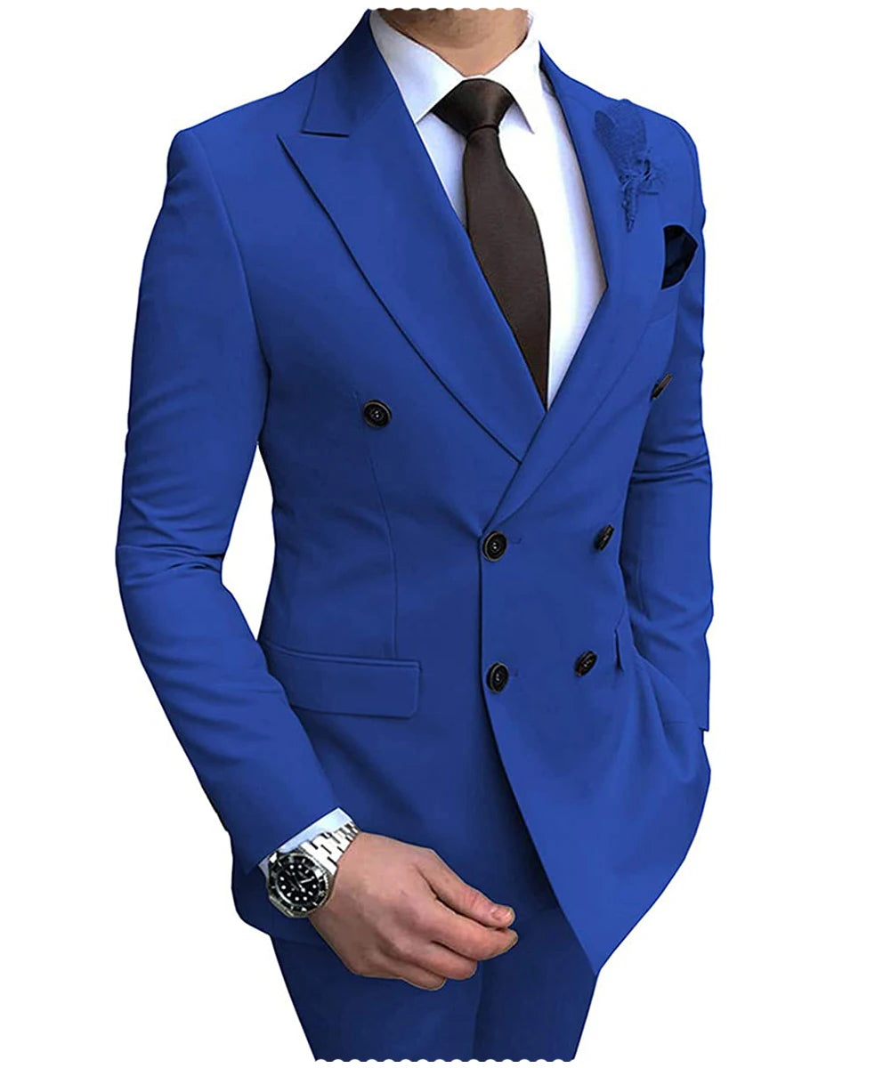 Costume Homme Beige 2 Pièces Double Boutonnage Slim
