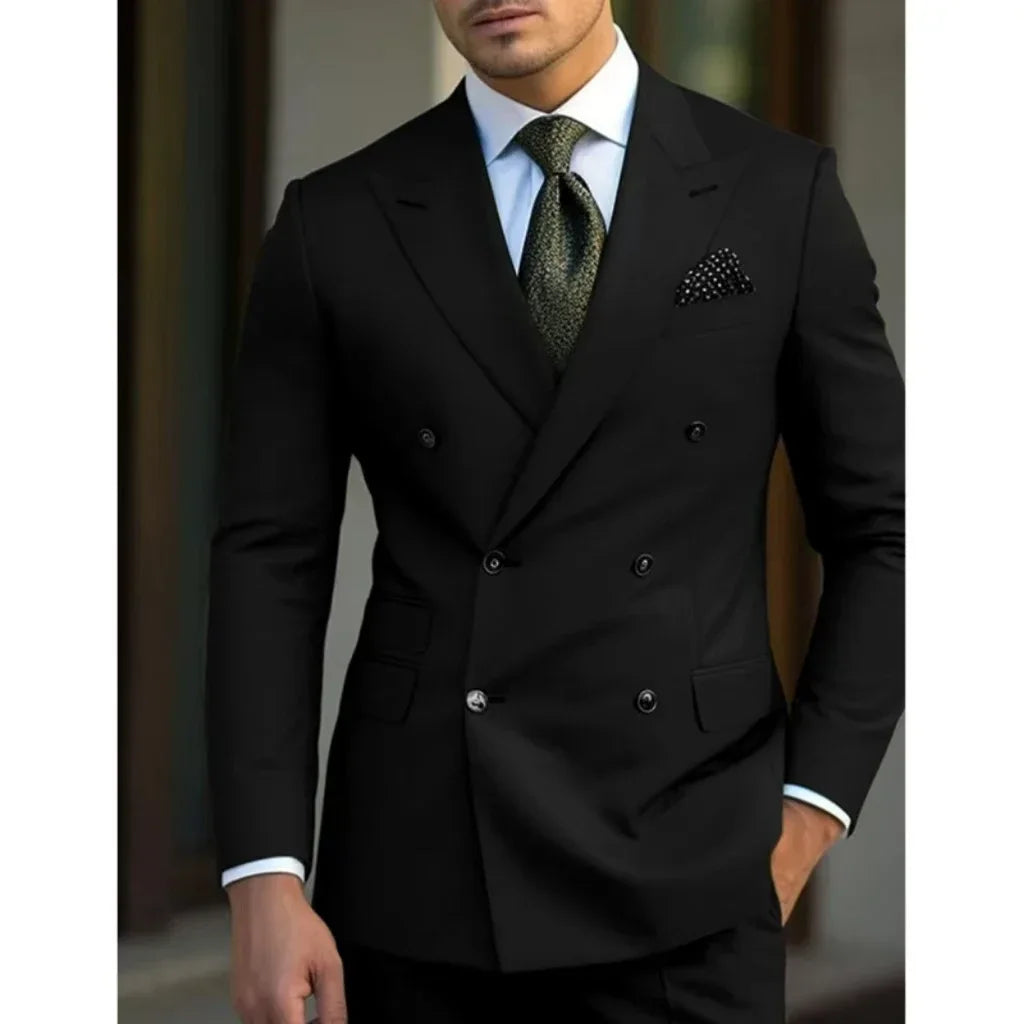 Costume Homme 2 Pièces Col Pointu - Été Plage Slim