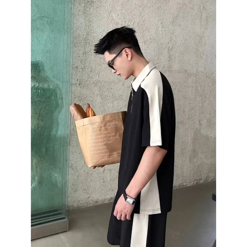 Ensemble Sportswear Homme - Polo Col & Short Élastique Korean