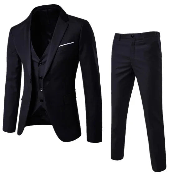 Costume Homme 3 Pièces - Blazer Gilet Pantalon Mariage