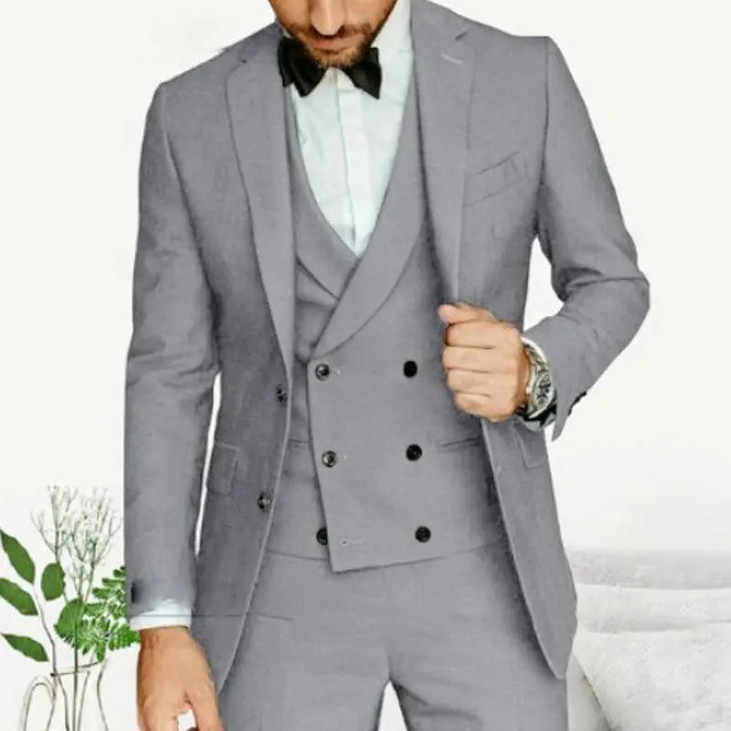 Costume Homme Slim 3 Pièces - Blazer Gilet Pantalon Soirée