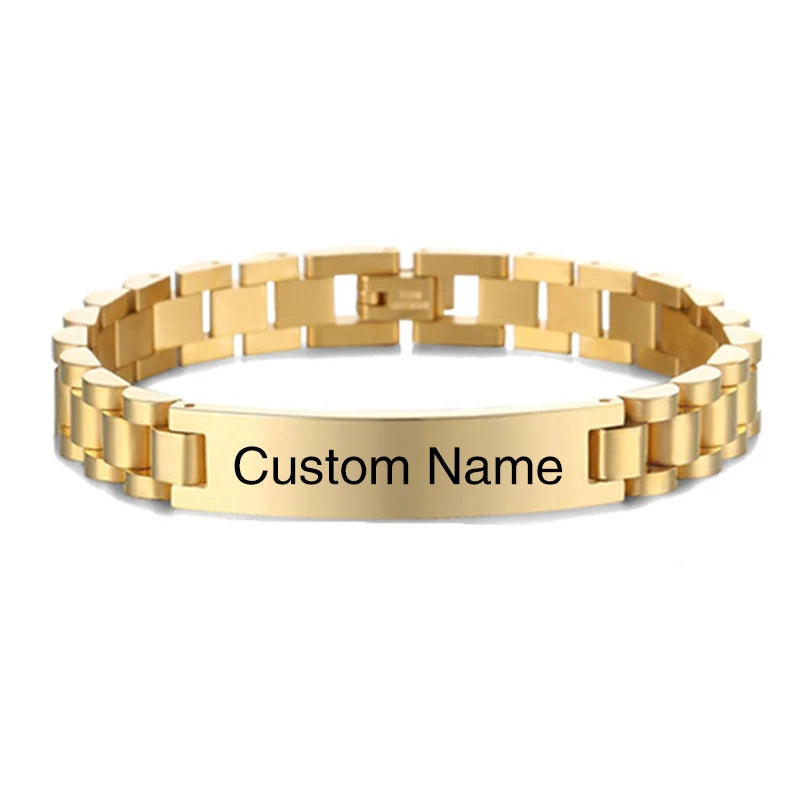 Bracelet ID Personnalisé - Acier Inoxydable Gravé