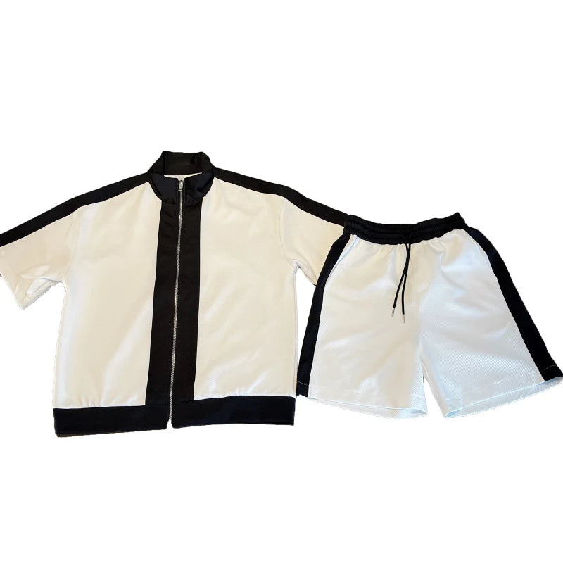 Ensemble 2 Pièces Homme - Polo Contrasté & Short Korean Fit