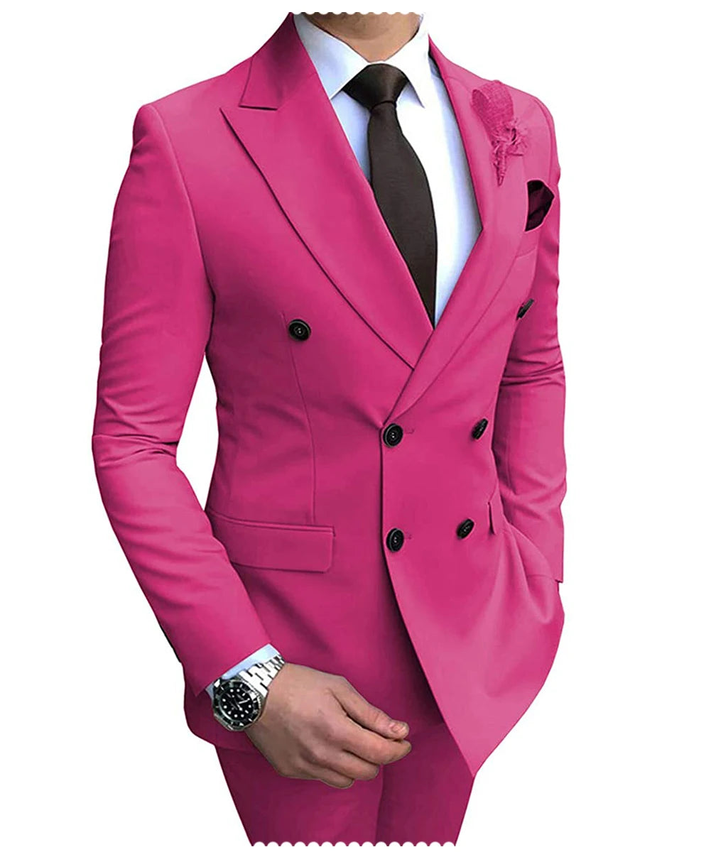Costume Homme Beige 2 Pièces Double Boutonnage - Smoking
