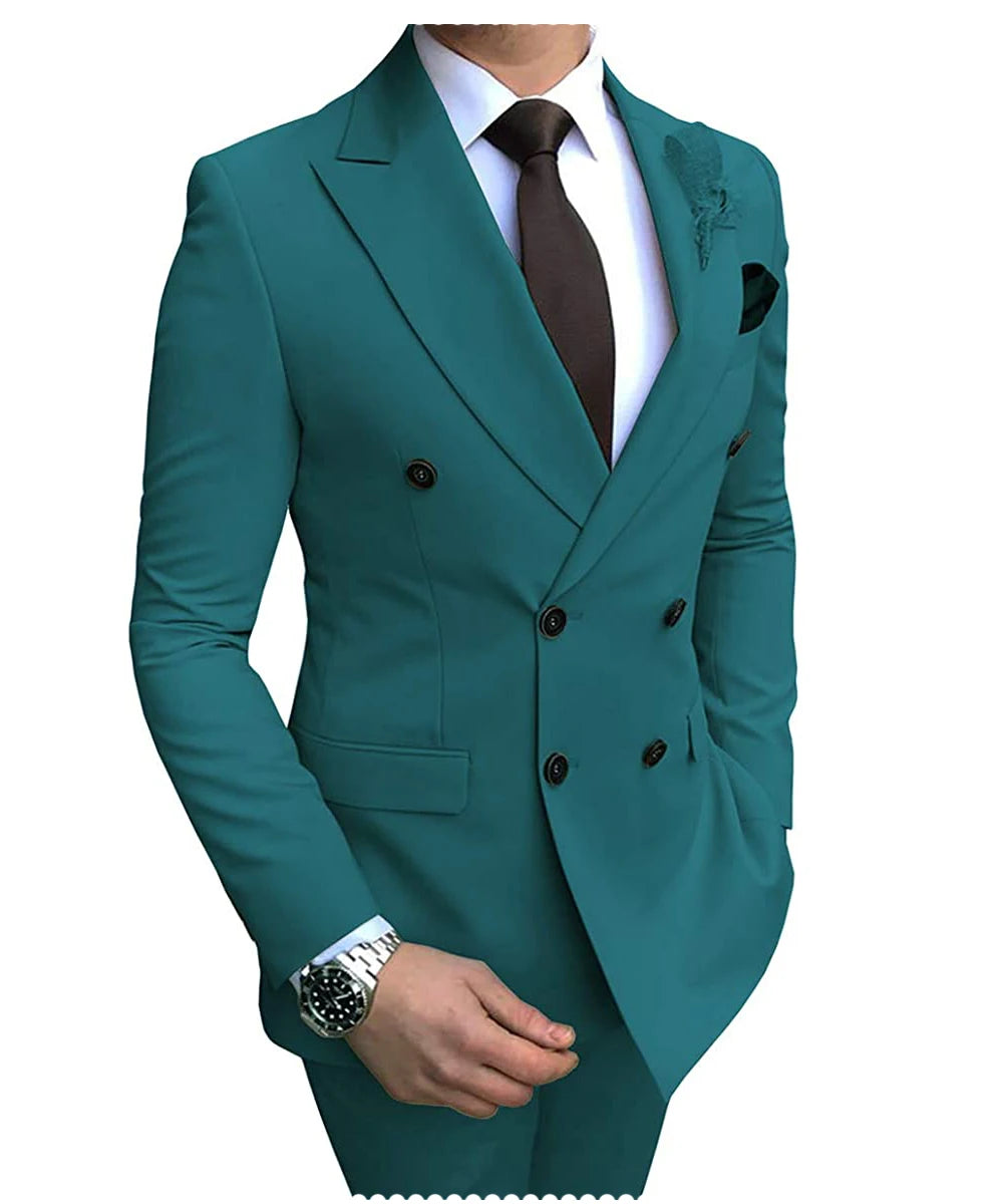 Costume Homme Beige 2 Pièces Double Boutonnage - Smoking