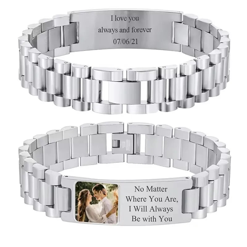 Bracelet ID Personnalisé - Acier Inoxydable Gravé