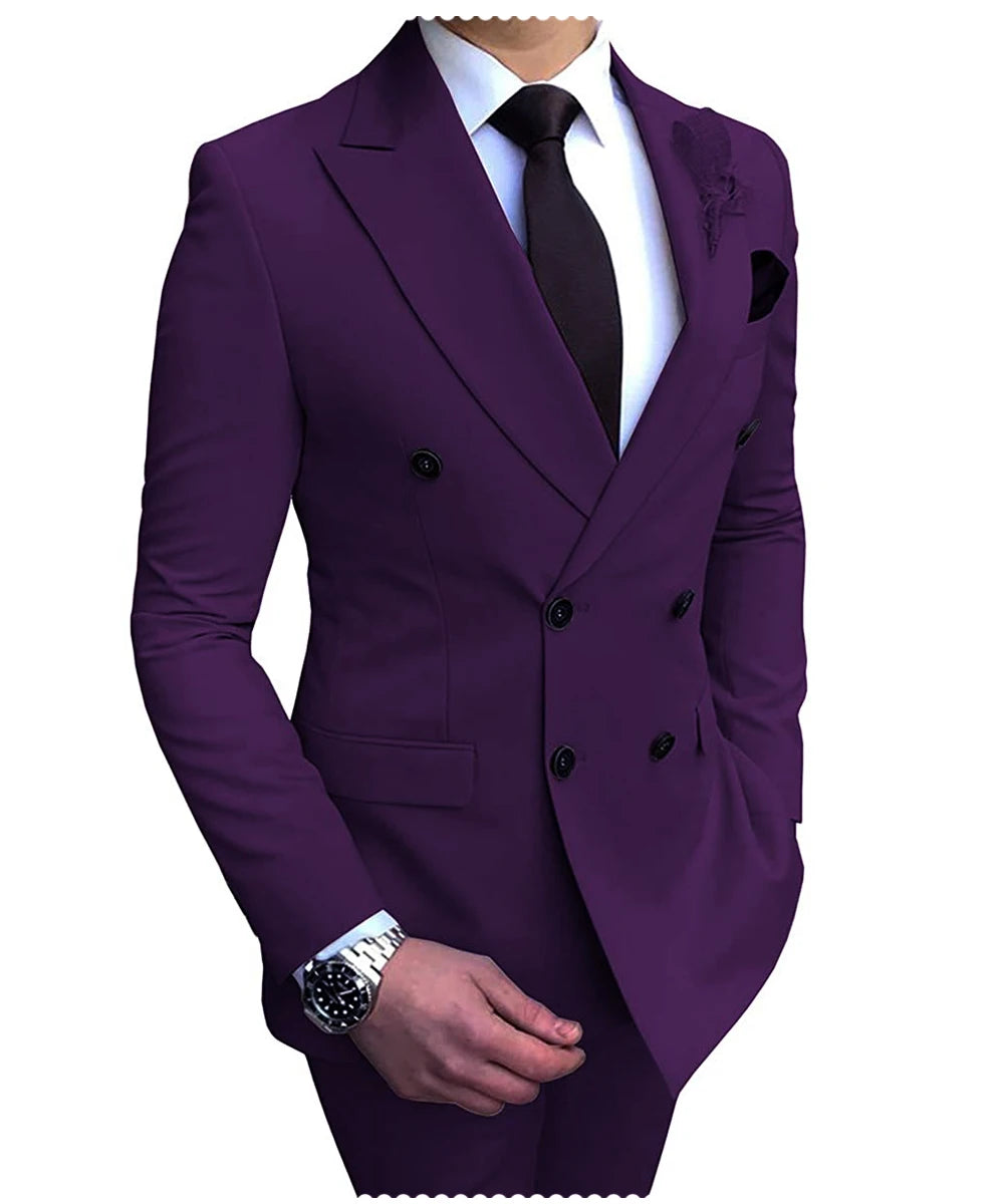 Costume Homme Beige 2 Pièces Double Boutonnage - Smoking
