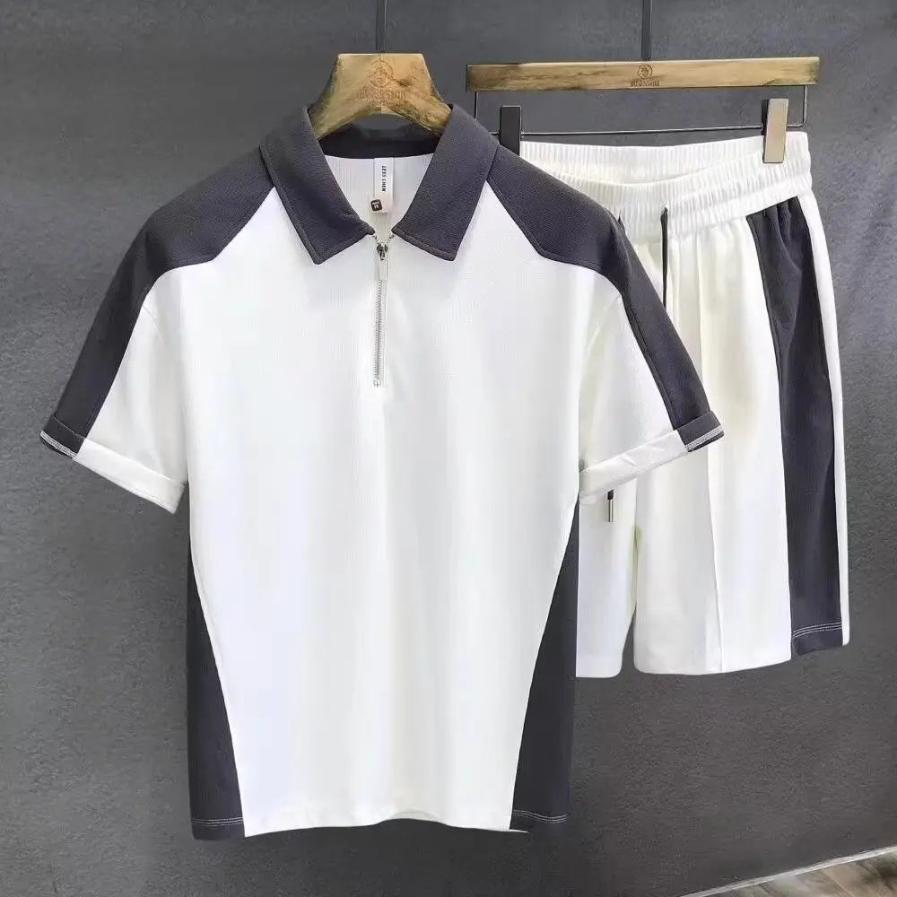 Ensemble 2 Pièces Homme - Polo Color Block & Short Sport