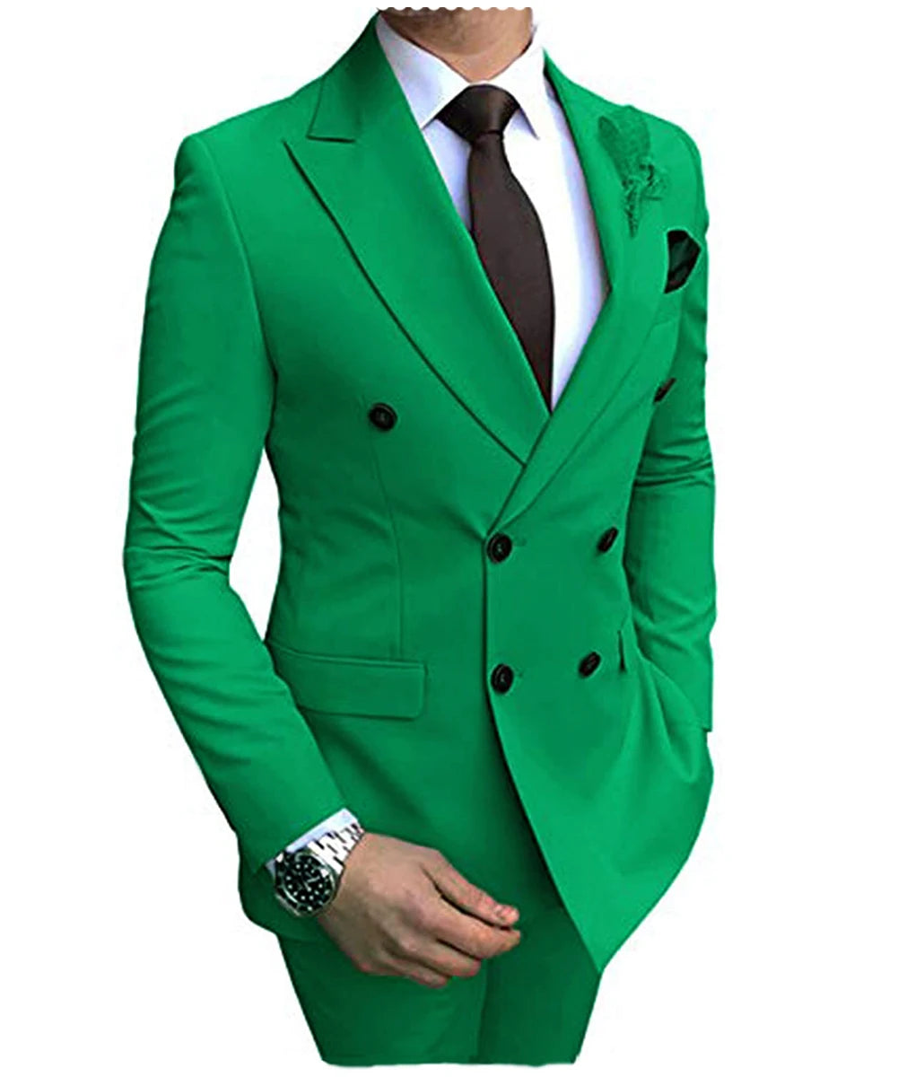 Costume Homme Beige 2 Pièces Double Boutonnage - Smoking