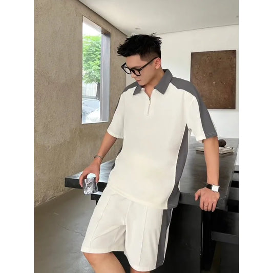 Ensemble Sportswear Homme - Polo Col & Short Élastique Korean