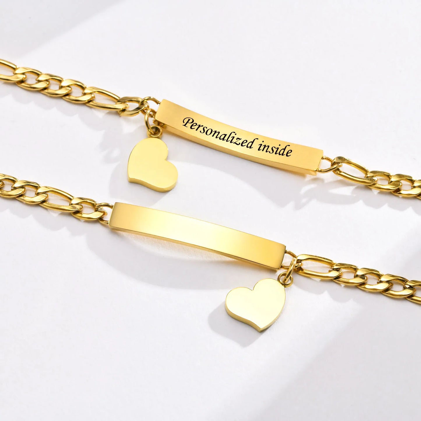Bracelet Femme Personnalisé - Barre Prénom Gravé Cœur