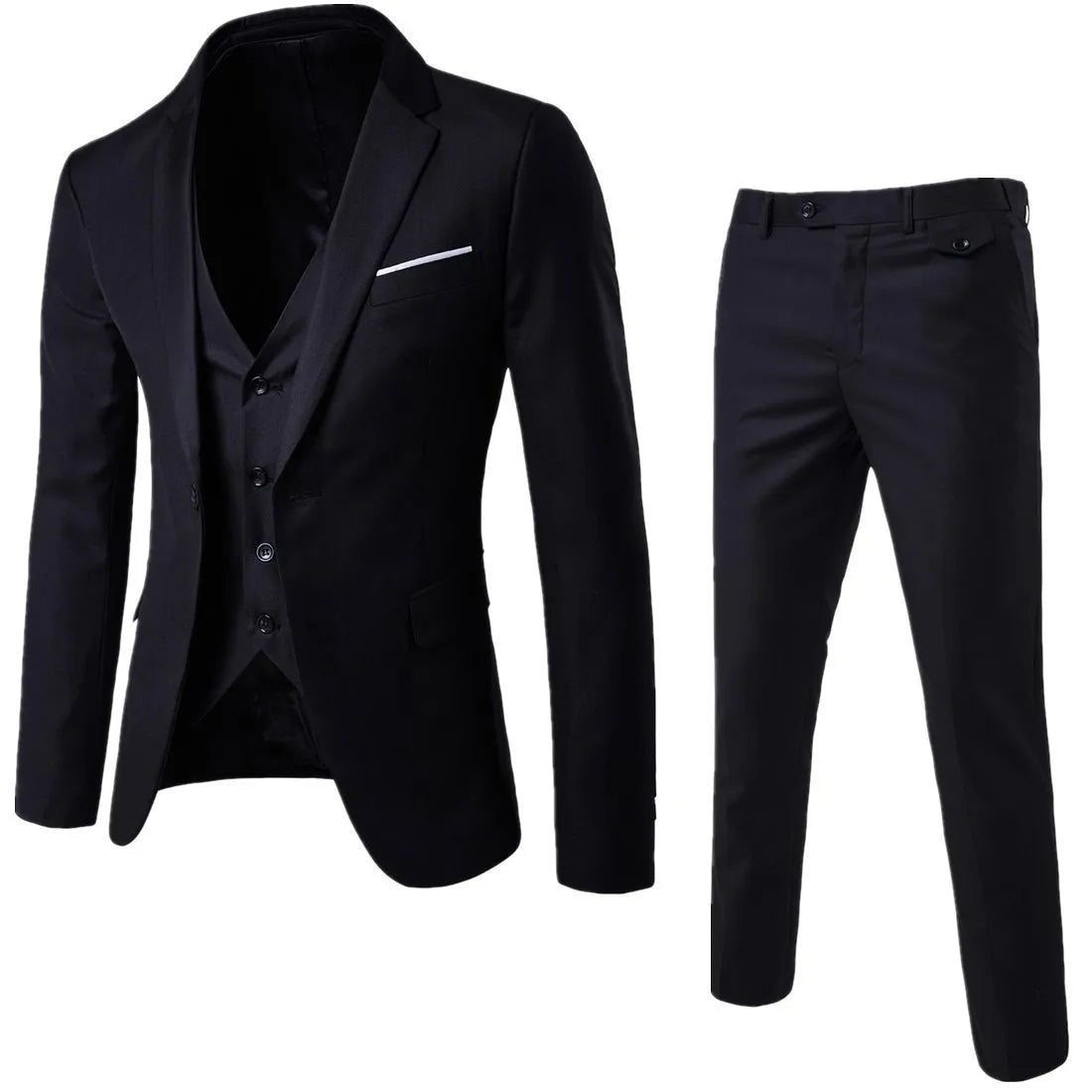Costume Homme 3 Pièces - Blazer Gilet Pantalon Mariage