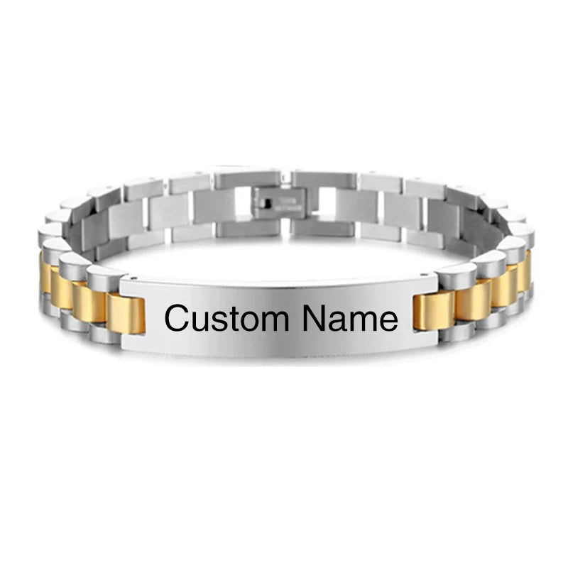 Bracelet ID Personnalisé - Acier Inoxydable Gravé