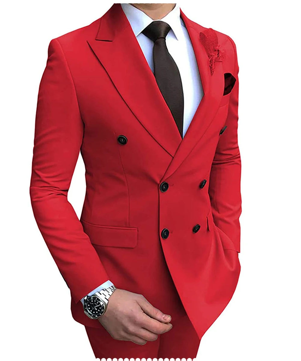 Costume Homme Beige 2 Pièces - Smoking Croisé Mariage