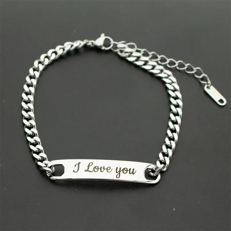 Bracelet ID Personnalisé - Acier Inoxydable Gravé