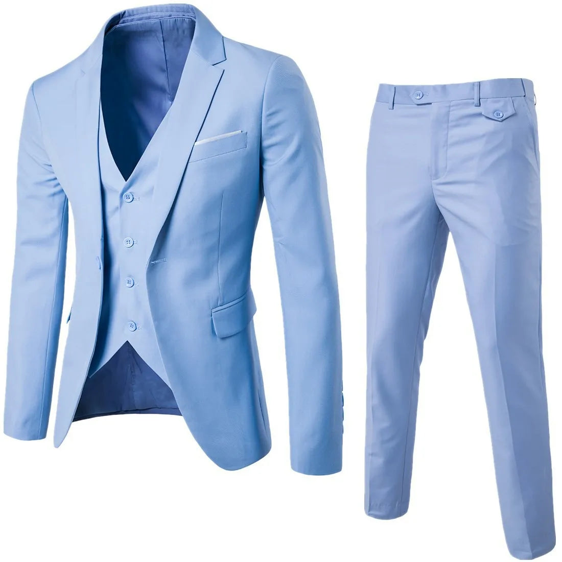 Costume Homme 3 Pièces - Blazer Gilet Pantalon Mariage