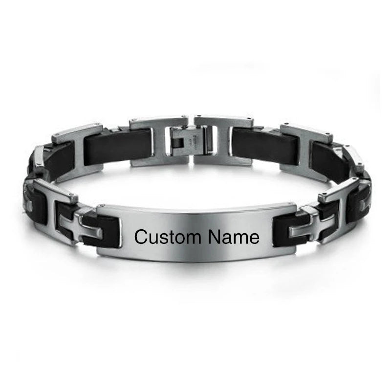 Bracelet ID Personnalisé - Acier Inoxydable Gravé