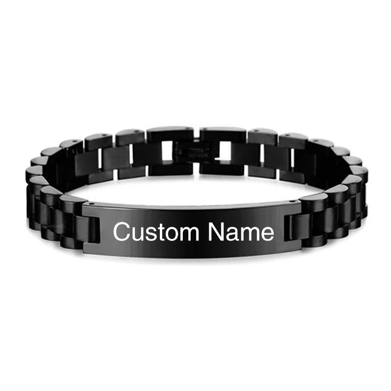 Bracelet ID Personnalisé - Acier Inoxydable Gravé