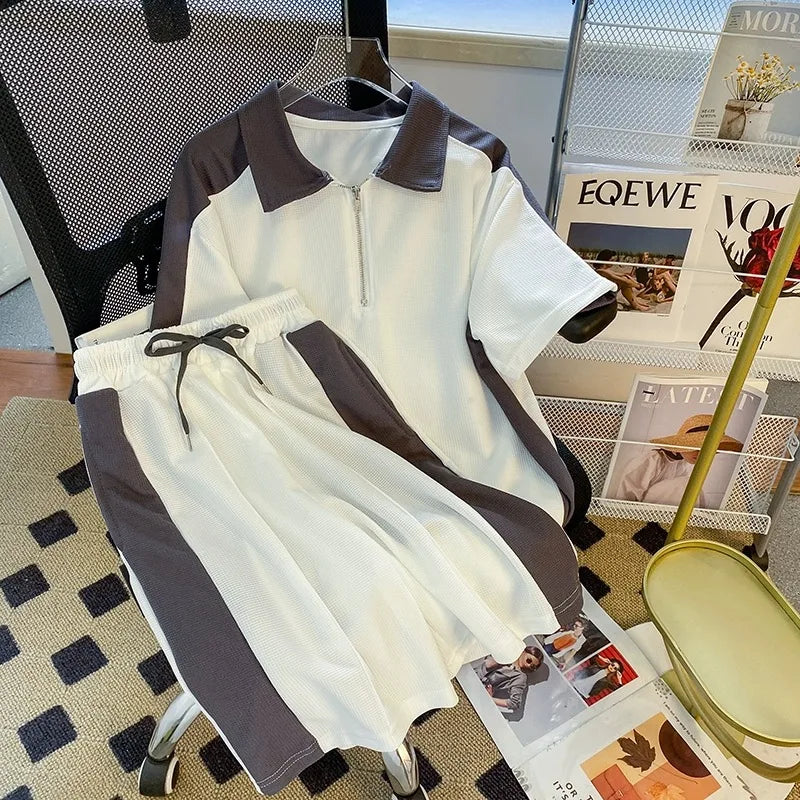 Ensemble Streetwear Homme - Polo Demi-Zip & Short Waffle