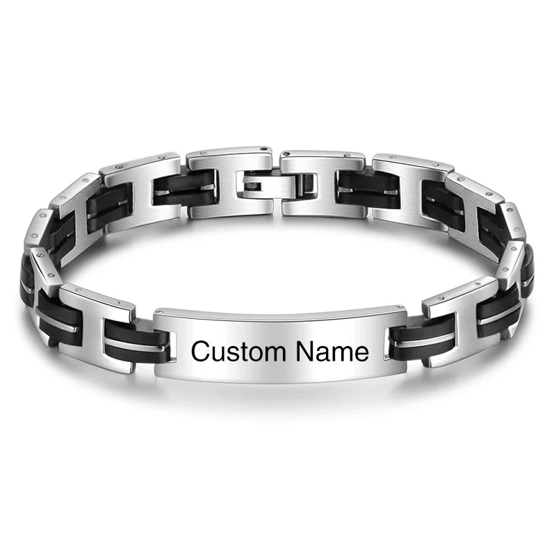 Bracelet ID Personnalisé - Acier Inoxydable Gravé