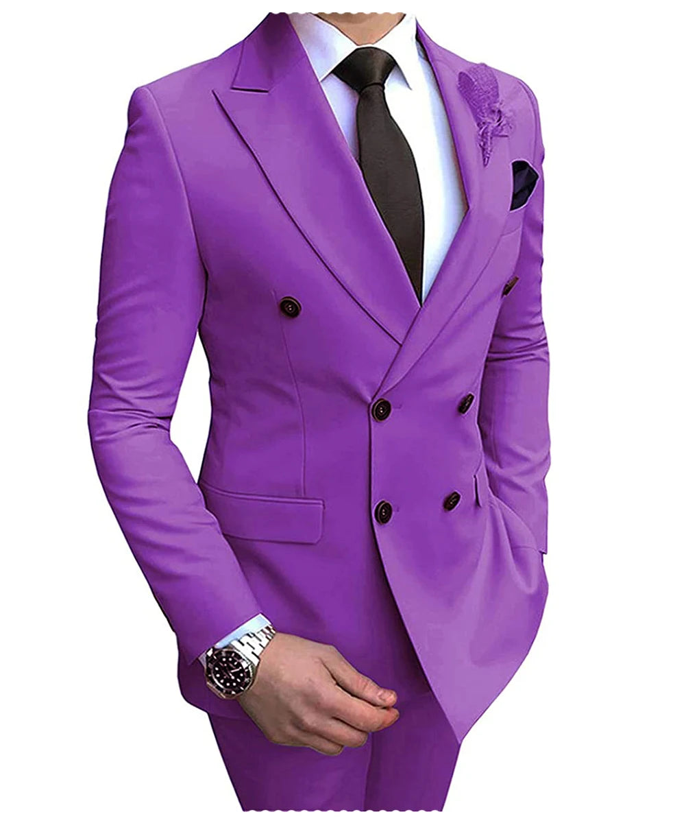 Costume Homme Beige 2 Pièces - Smoking Croisé Mariage