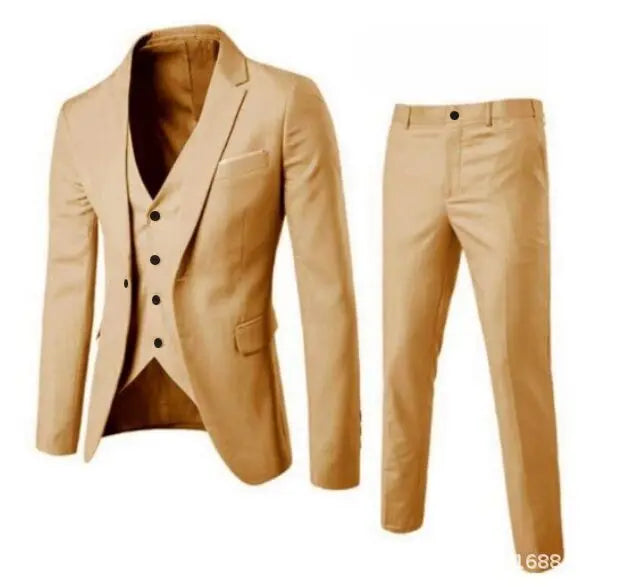 Costume Homme 3 Pièces - Blazer Gilet Pantalon Mariage