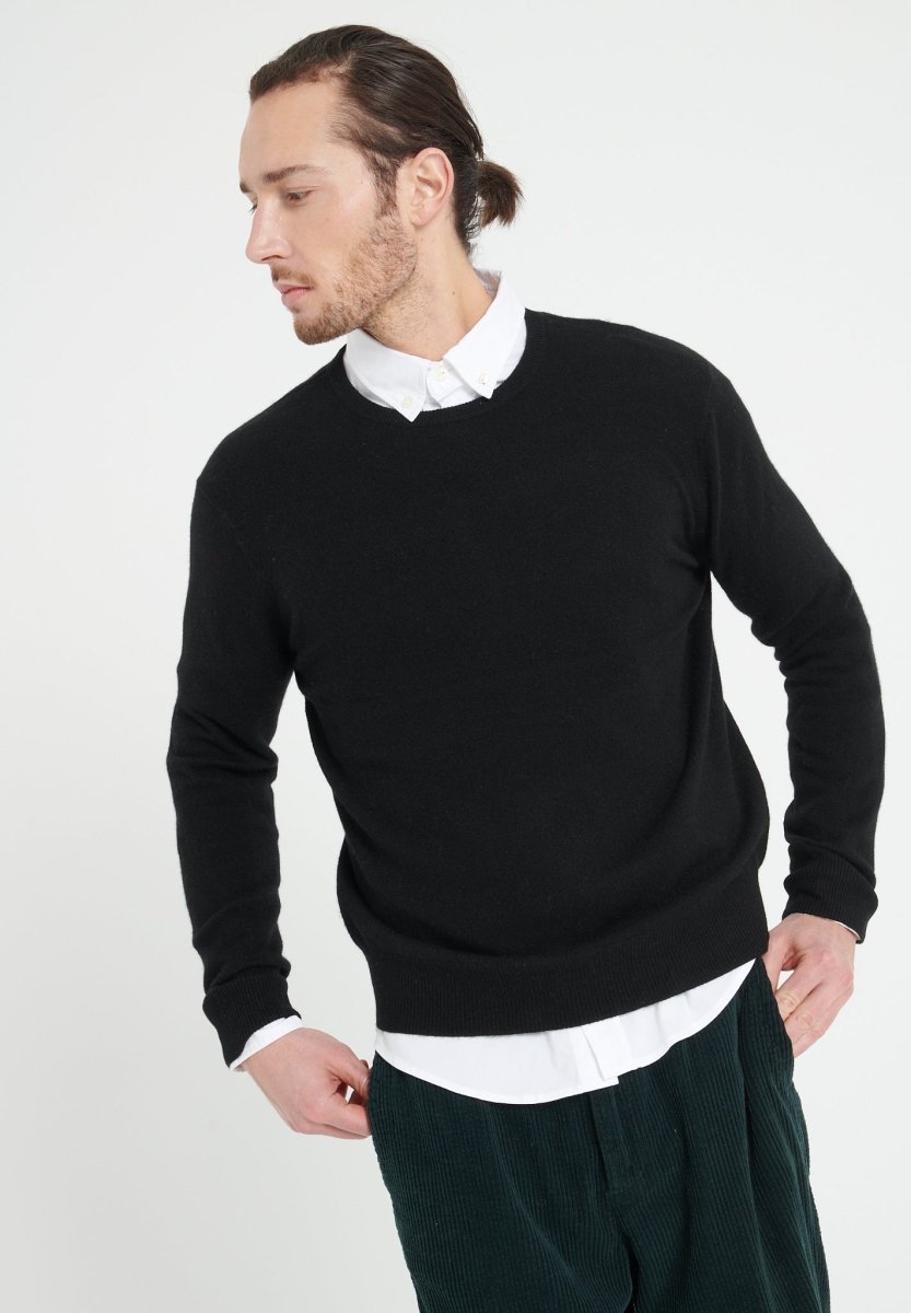 Men's black cashmere crewneck sweater - LUKE 2