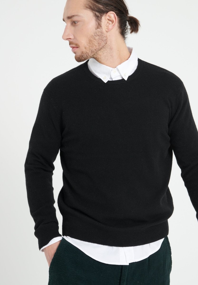 Men's black cashmere crewneck sweater - LUKE 2