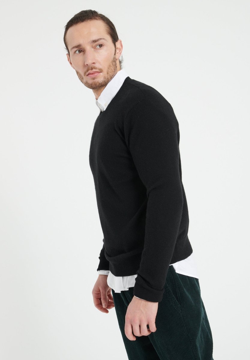 Men's black cashmere crewneck sweater - LUKE 2