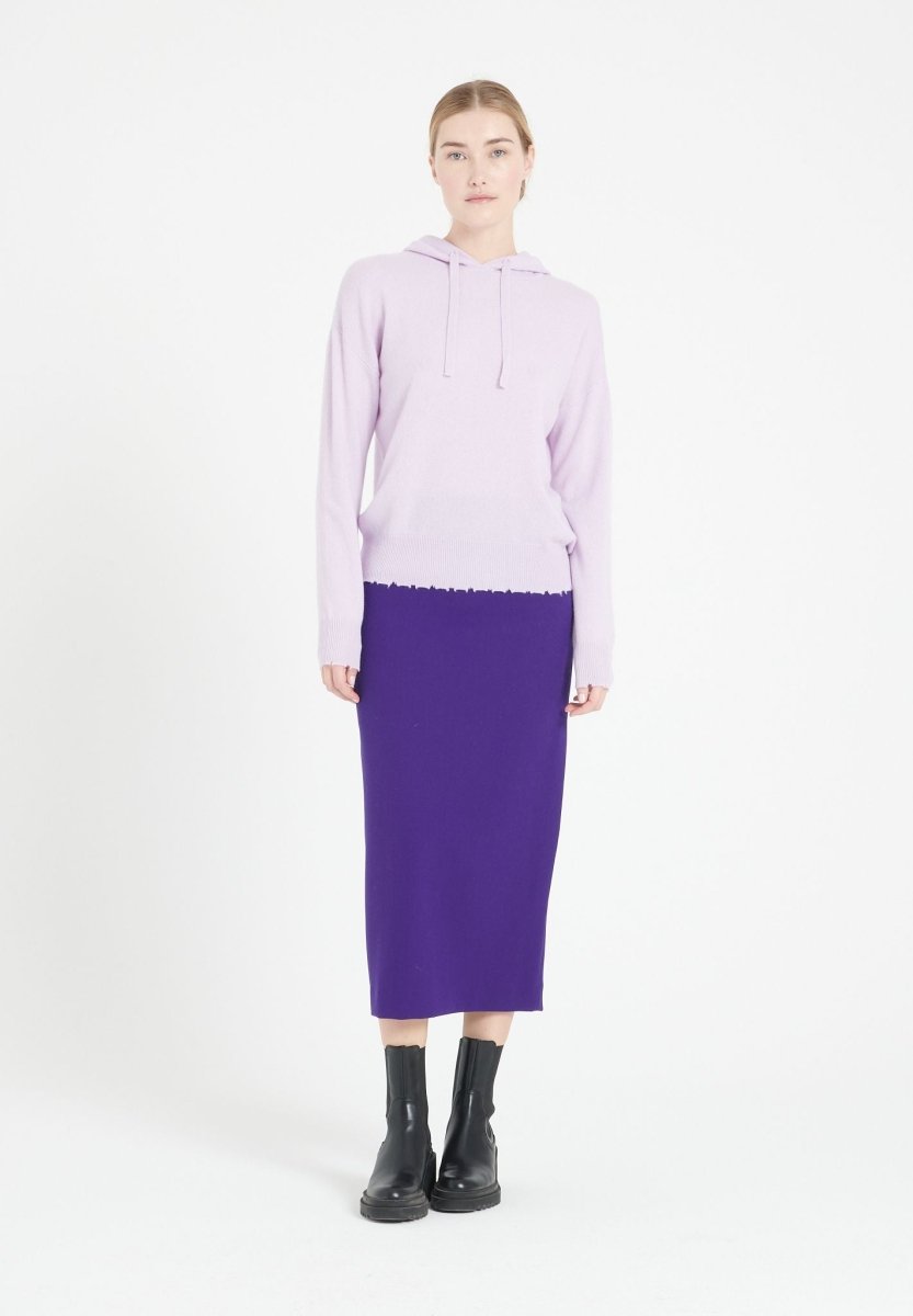 Women's lilac cashmere hoodie - MIA 16
